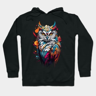 Color Splash Abstract Owl Portrait Design Hoodie